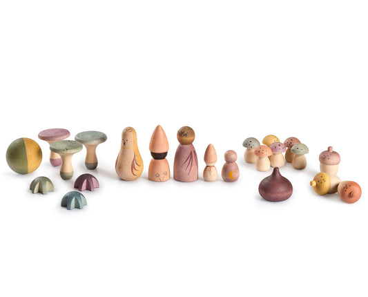 A set of moonlight themed shapes and characters from wooden toy maker Grapat