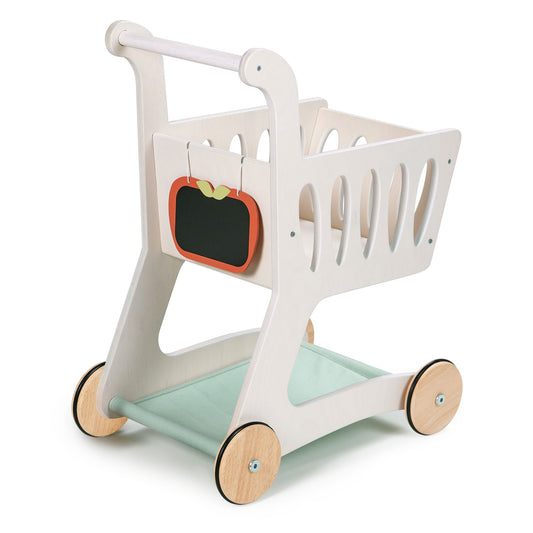 Wooden shopping cart toy for for kids by Froglet Toys