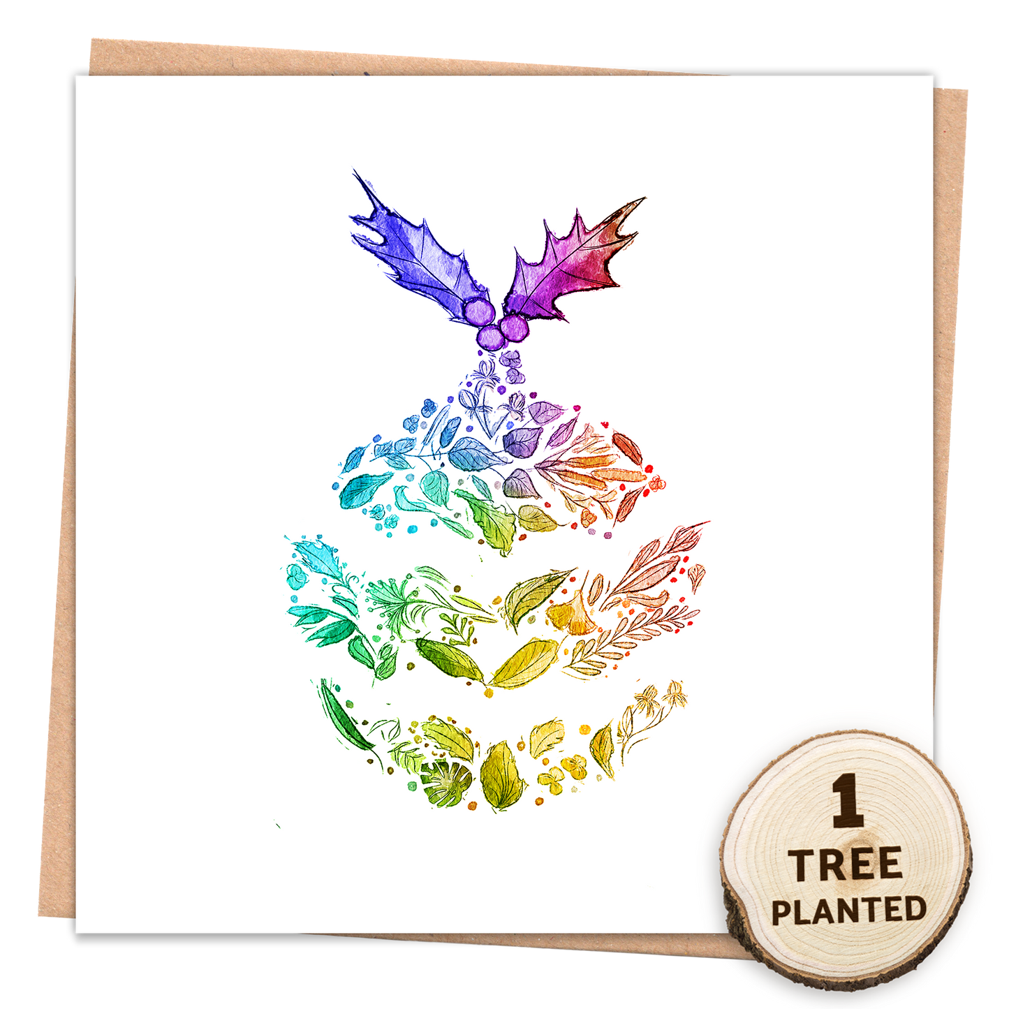 Bauble Christmas Card - Eco-Friendly with Seed Token