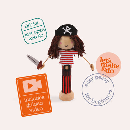 Pirate Craft Kit Bundle | Pirate Peg Doll & Pirate Ship Set
