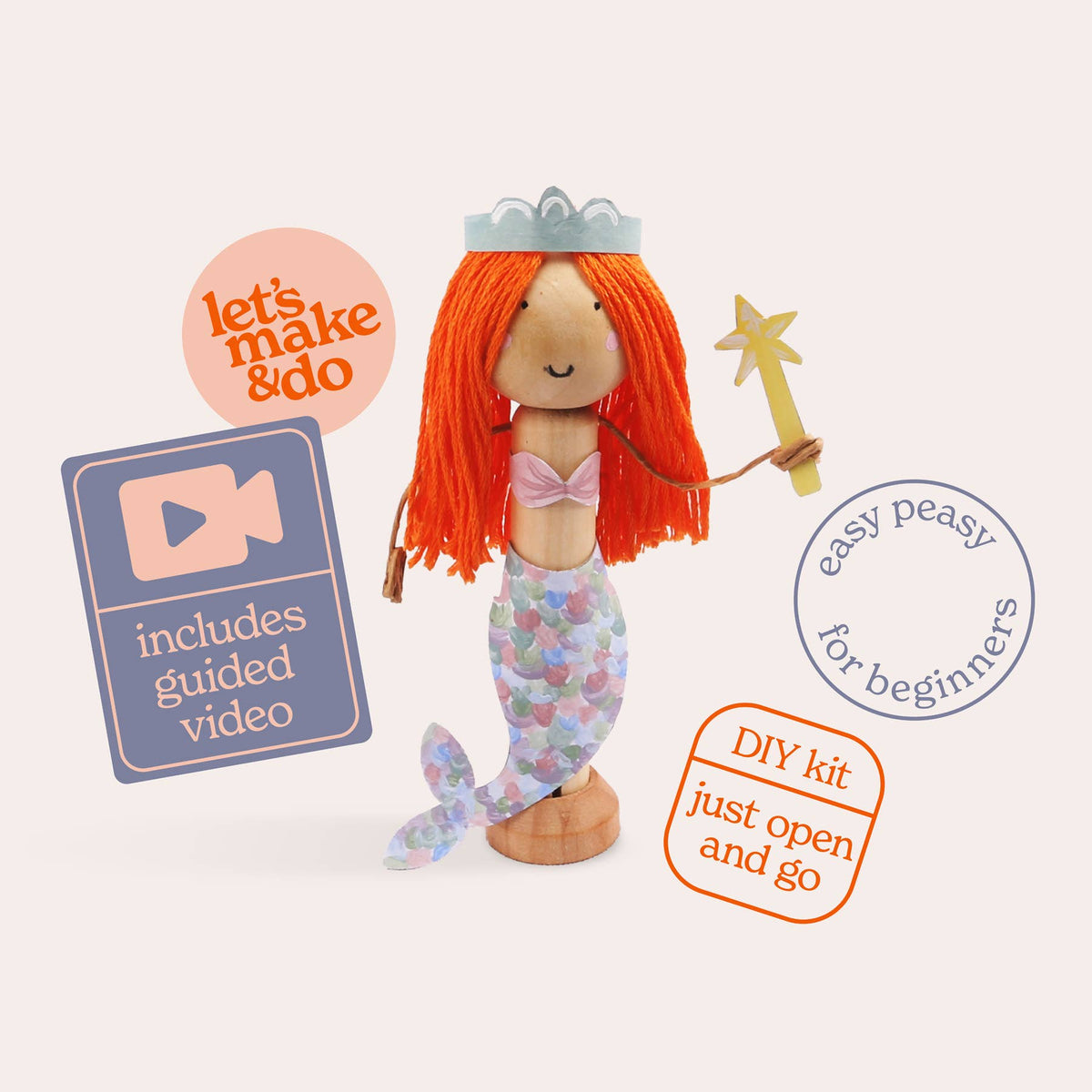Mermaid Craft Bundle | Mermaid Peg Doll & Sandcastle Kit