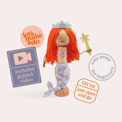 Mermaid Craft Bundle | Mermaid Peg Doll & Sandcastle Kit