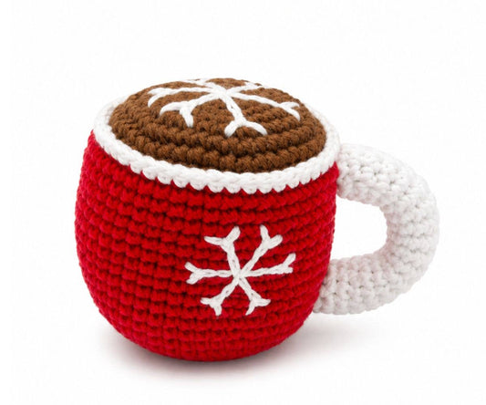 Organic Cotton Christmas Hot Chocolate Baby Rattle