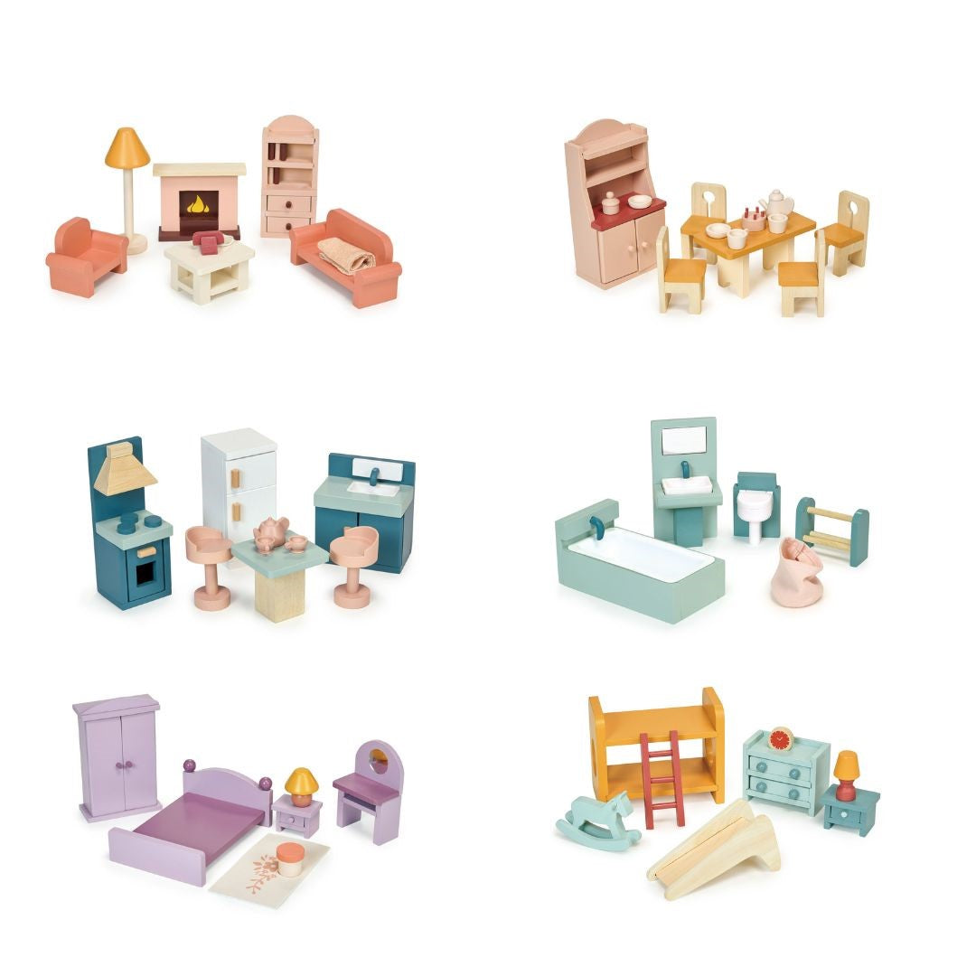 Mentari Dolls House Furniture Bundle of 6 Sets