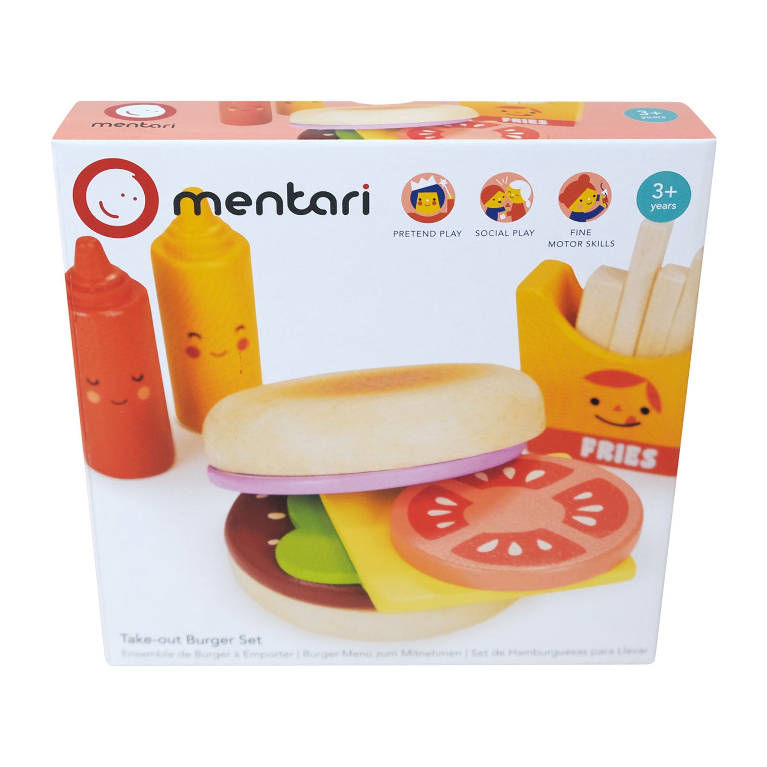 Froglet Toys Take-out burger set with realistic details
