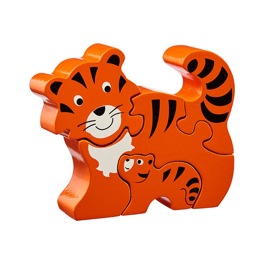 Froglet Toys Tiger and cub wooden jigsaw puzzle for kids’ educational play
