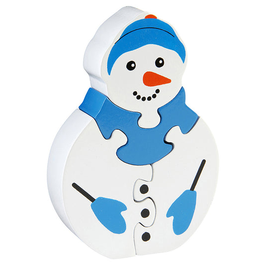 Snowman jigsaw puzzle toy for kids learning by Froglet Toys
