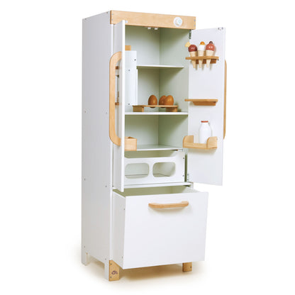 Tenderleaf wooden refrigerator toy for pretend kitchen play, from Froglet Toys
