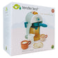 Box containing wooden toy cappuccino maker for children aged three years and older.