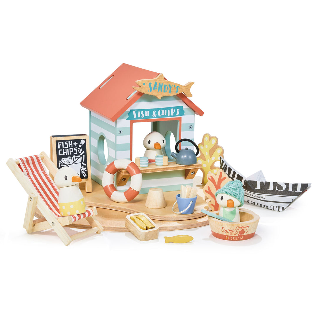 Merrywood Tales Bundle - Kitty's Van, Robin's Nest Box, Penny Windmill, Sandy's Beach hut