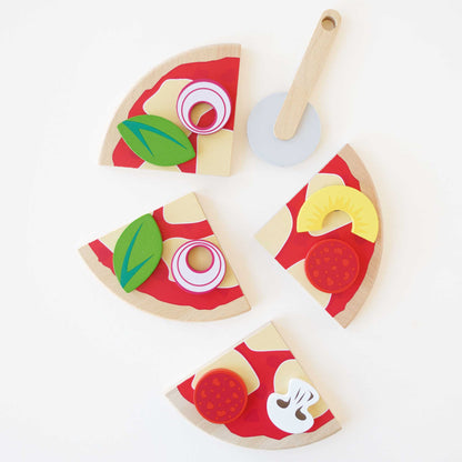 Pizza and Toppings with Slice Cutter