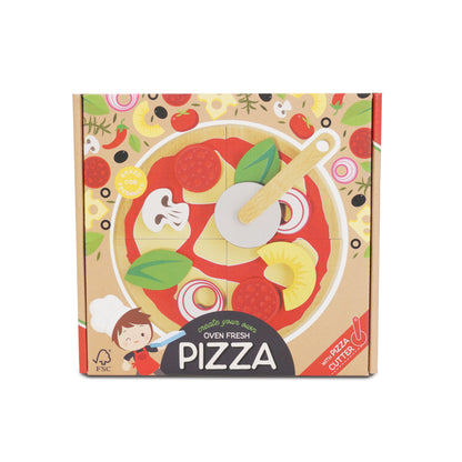 Pizza and Toppings with Slice Cutter