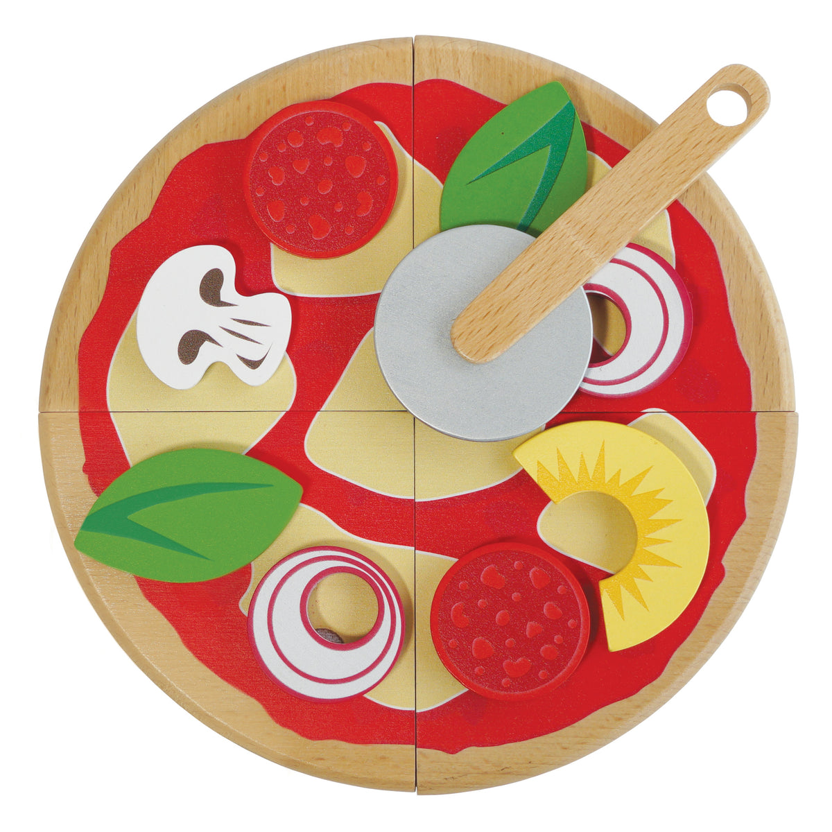 Le Toy Van Pizza and Toppings with Slice Cutter