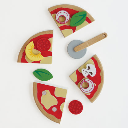 Pizza and Toppings with Slice Cutter