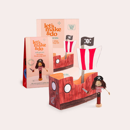 Pirate Craft Kit Bundle | Pirate Peg Doll & Pirate Ship Set