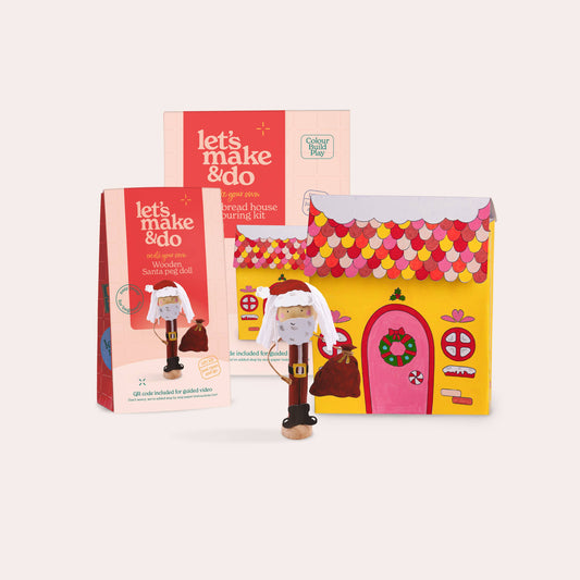 Christmas Santa & Gingerbread House Craft Kit Bundle