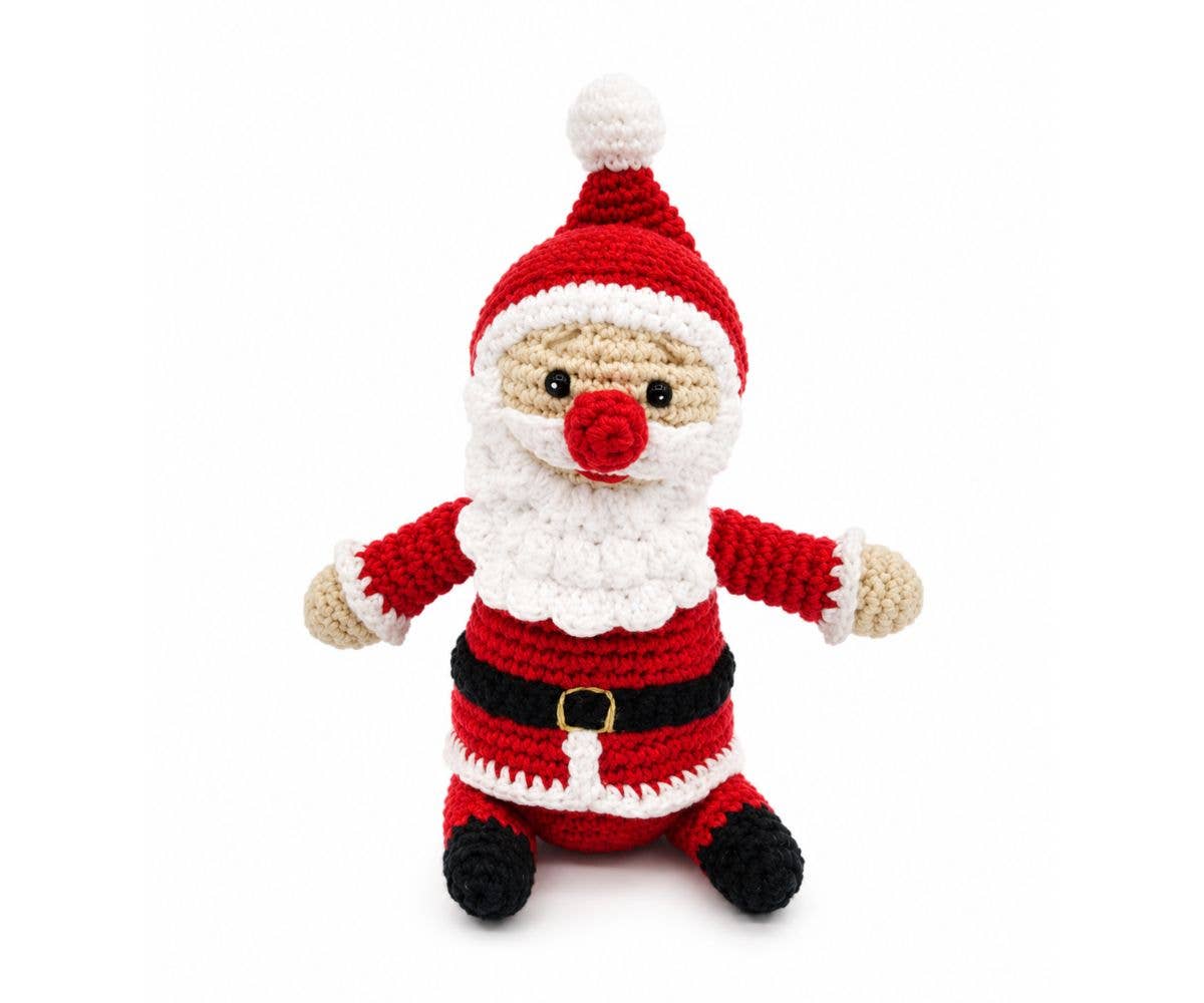 Organic Cotton Christmas Santa Baby Rattle