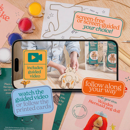 Mermaid Craft Bundle | Mermaid Peg Doll & Sandcastle Kit
