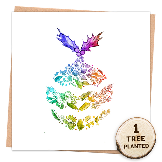 Bauble Christmas Card - Eco-Friendly with Seed Token