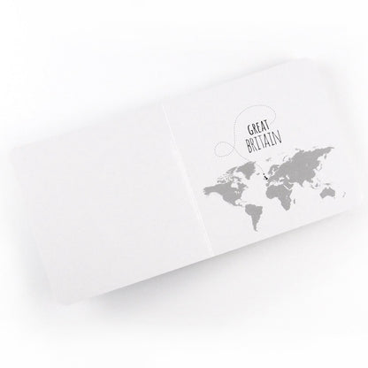 Basic map highlighting Great Britain in baby black and white board book 