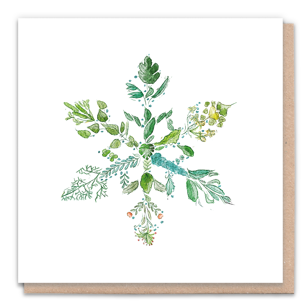 Eco-friendly snowflake Christmas card by Froglet Toys
